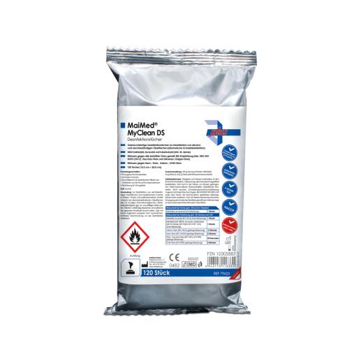 MaiMed® MyClean® DS Desinfektionstücher - Nachfüllpack | 28 x 30 cm - 12 Pack á 120 Stück
