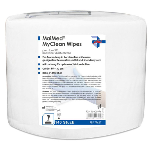 MaiMed® MyClean Wipes premium trocken | 15 x 30 cm - 8 Rollen á 140 Stück